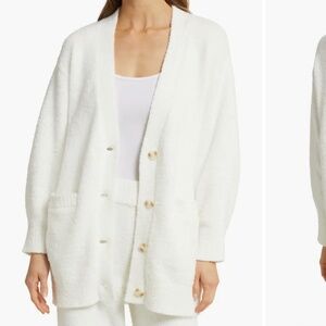 UGG Women's Joselyn V Neck Cardigan II White Button Down Lounge Classic L